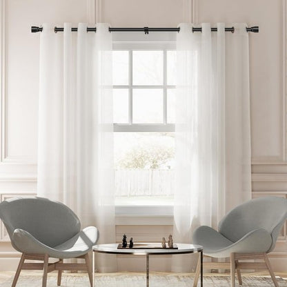 Matte Black Curtain Rods by [Brand Name] - Heavy Duty Adjustable 30-90 Inch, 2 Pack for 30-84 Inch Windows