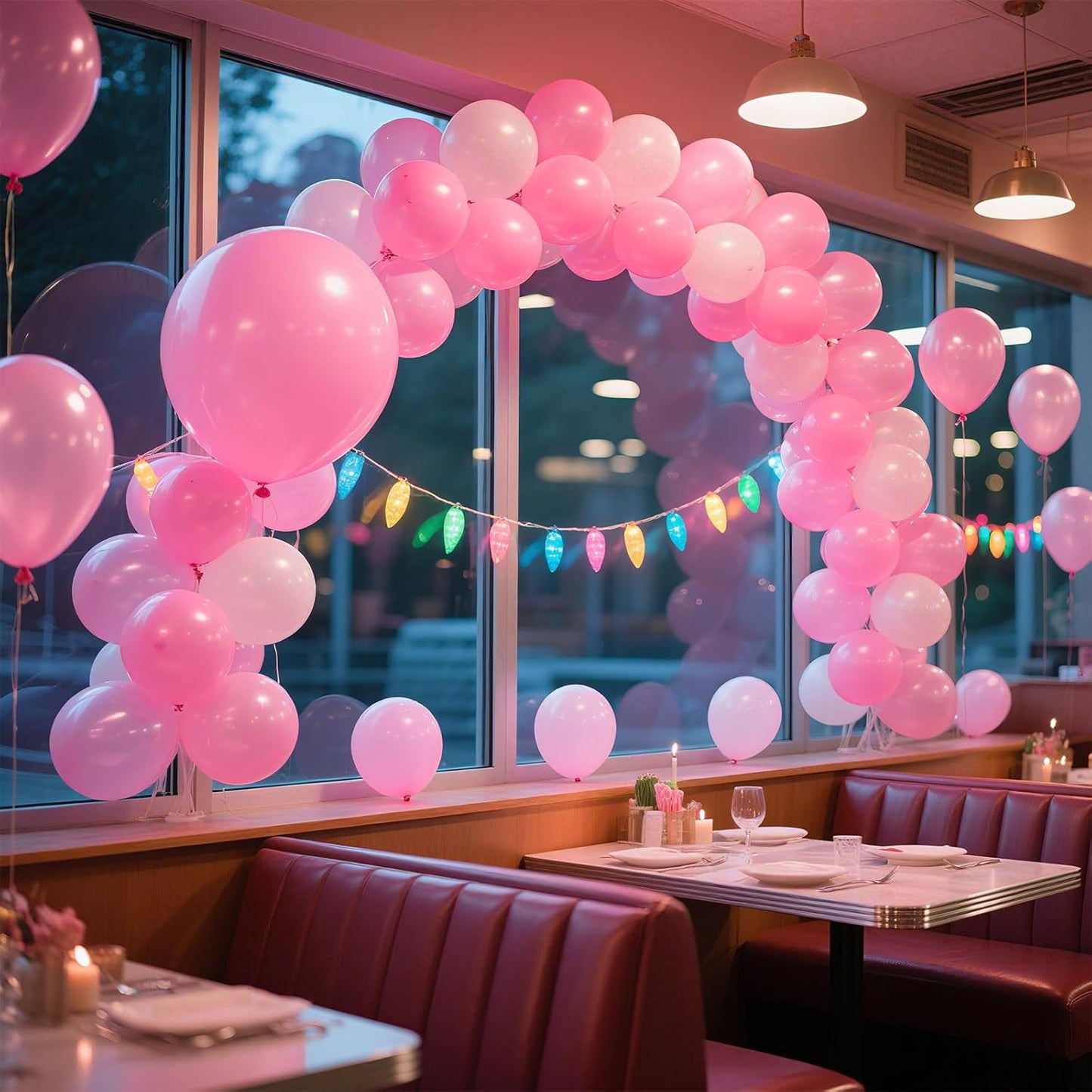 Skiennix Pink Balloons - 100 Pack Light Pink Birthday Decorations | 12 Inch Round for Gender Reveal & Baby Showers