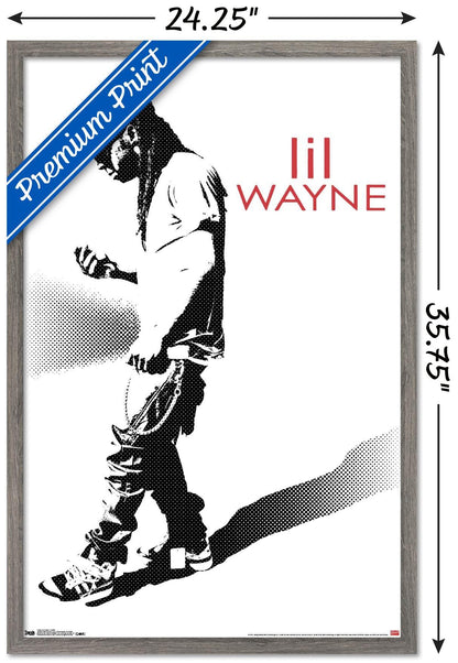 Trends International Lil Wayne - Hustle Wall Poster, 22.375" x 34", Barnwood Framed Version