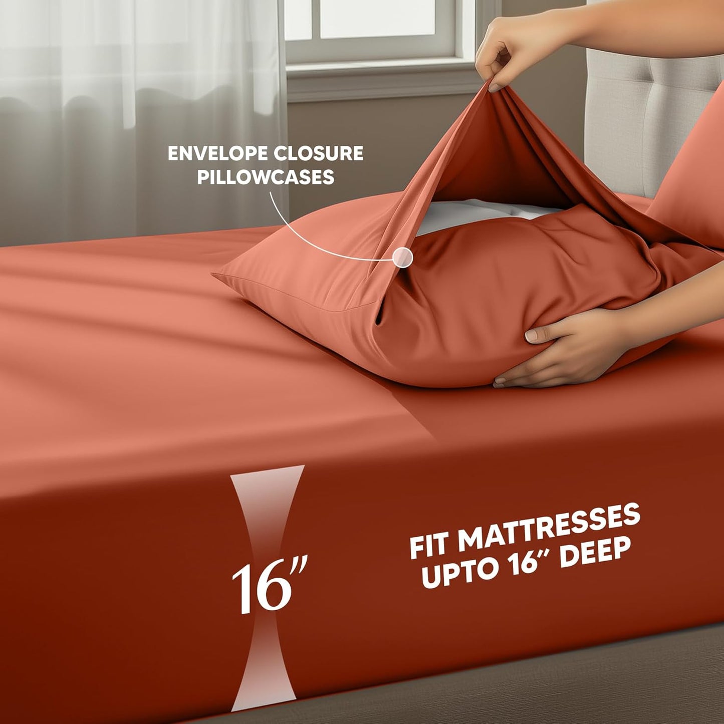 Utopia Bedding Twin Sheet Set - Soft, Breathable Microfiber 3-Piece Bed Sheets | Oeko Tex Certified, Orange