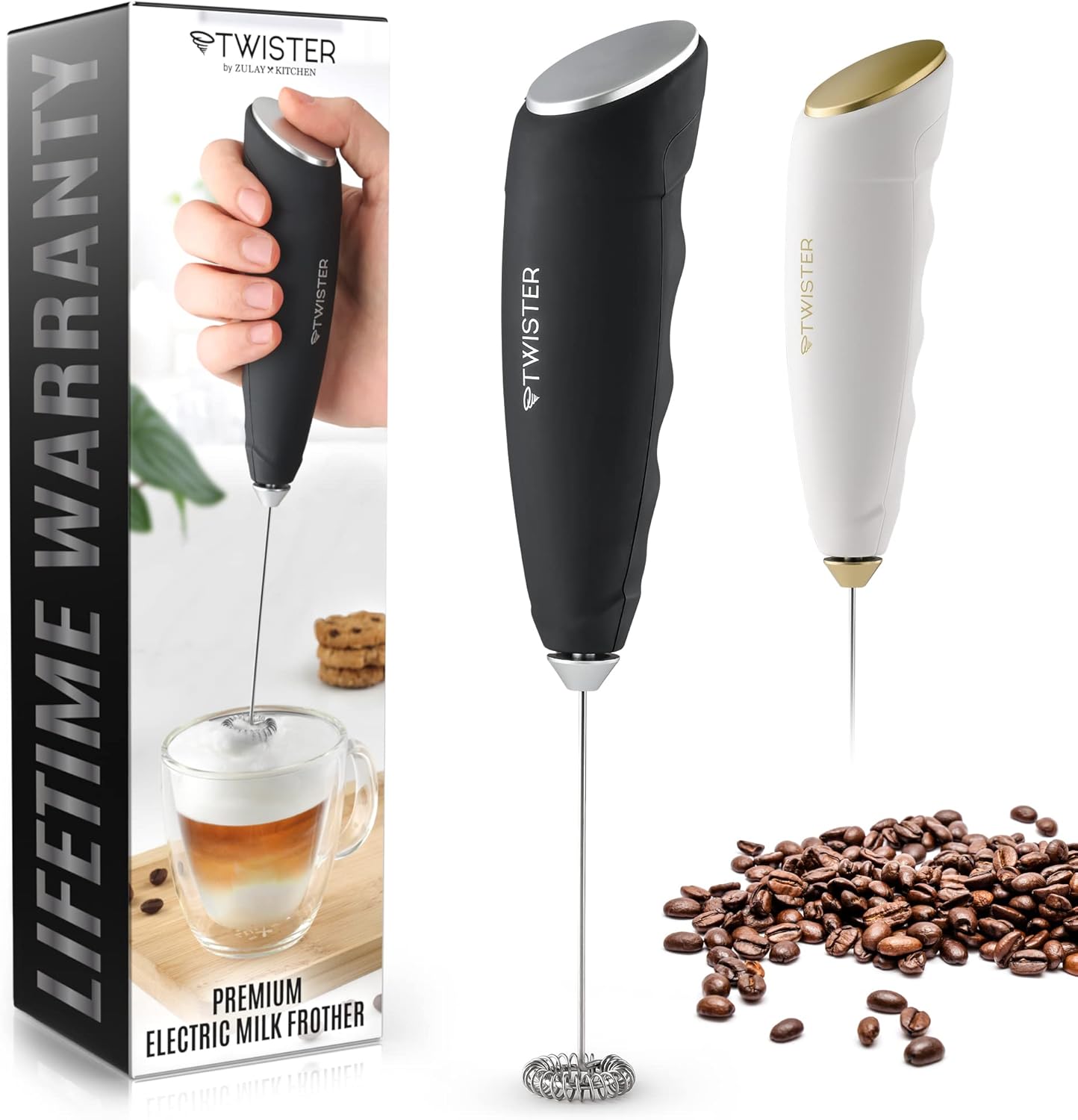 ZK Milk Frother Twister - Black Silver