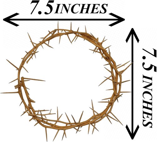Jerusalem Authentic Biblical Crown of Thorns - Lifesize with Box & Zuluf Certificate | Religious Easter Décor & Christmas Wall Art