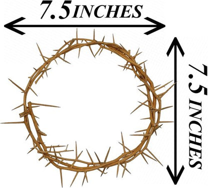 Jerusalem Authentic Biblical Crown of Thorns - Lifesize with Box & Zuluf Certificate | Religious Easter Décor & Christmas Wall Art