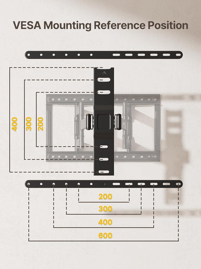 monTEK Ultra Slim TV Wall Mount - Full Motion Bracket for 43-90 Inch TVs | 1.1" Thin Design | Dual Swivel Arms | Max VESA 600x400mm | Supports 132lbs