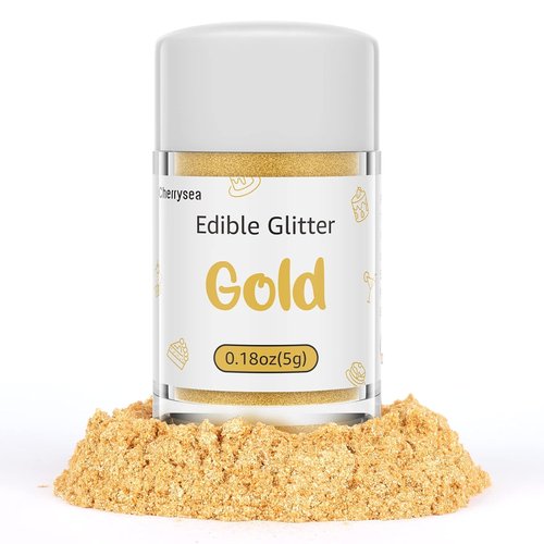 Edible Glitter - Gold Drink Glitter Dust for Food, Cupcakes, Cookies & Beverages | Kosher Halal Certified