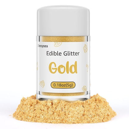 Edible Glitter - Gold Drink Glitter Dust for Food, Cupcakes, Cookies & Beverages | Kosher Halal Certified