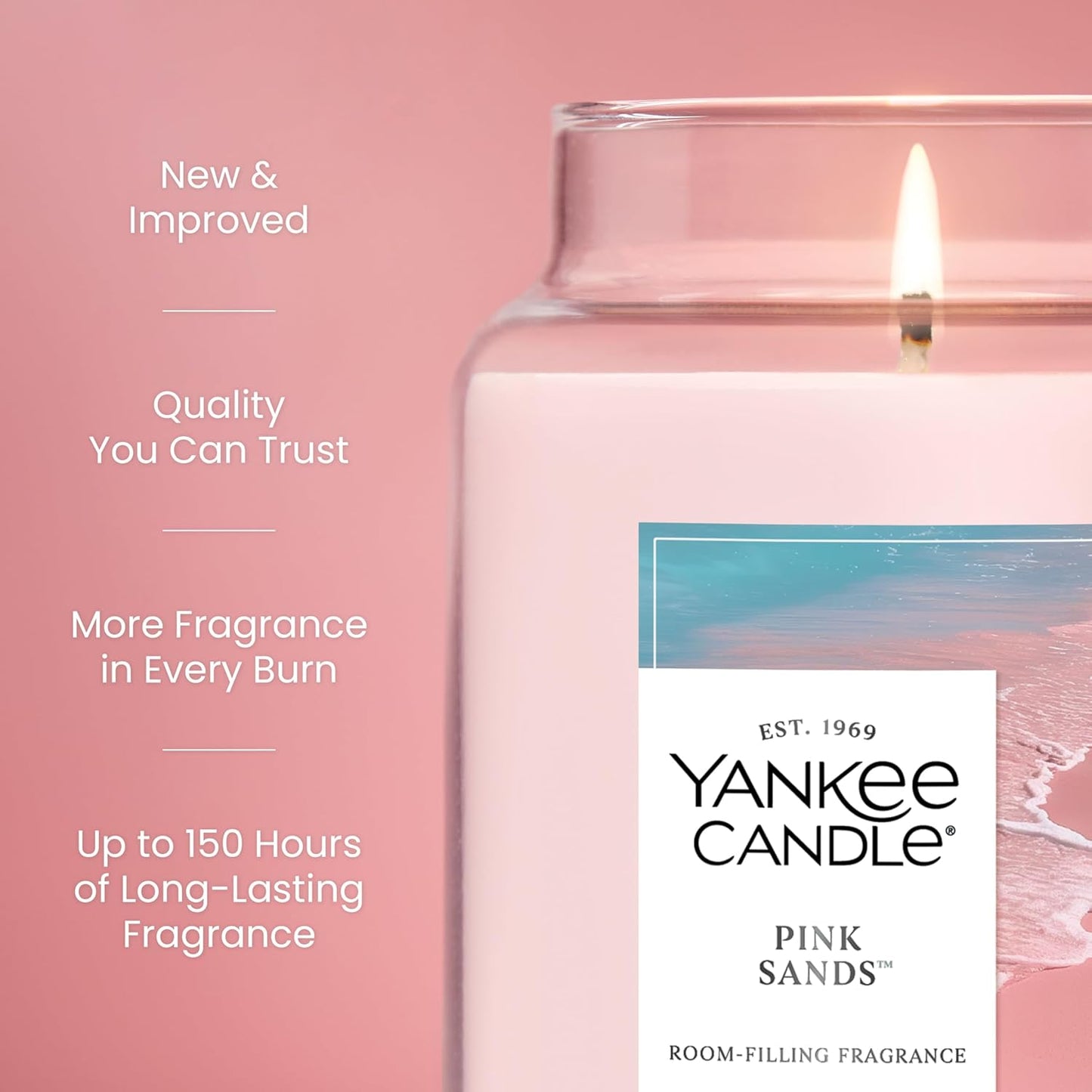 Yankee Candle Pink Sands Scented Candle - 22oz Large Jar with 150 Hour Burn Time | Perfect Gift for Any Occasion