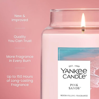 Yankee Candle Pink Sands Scented Candle - 22oz Large Jar with 150 Hour Burn Time | Perfect Gift for Any Occasion