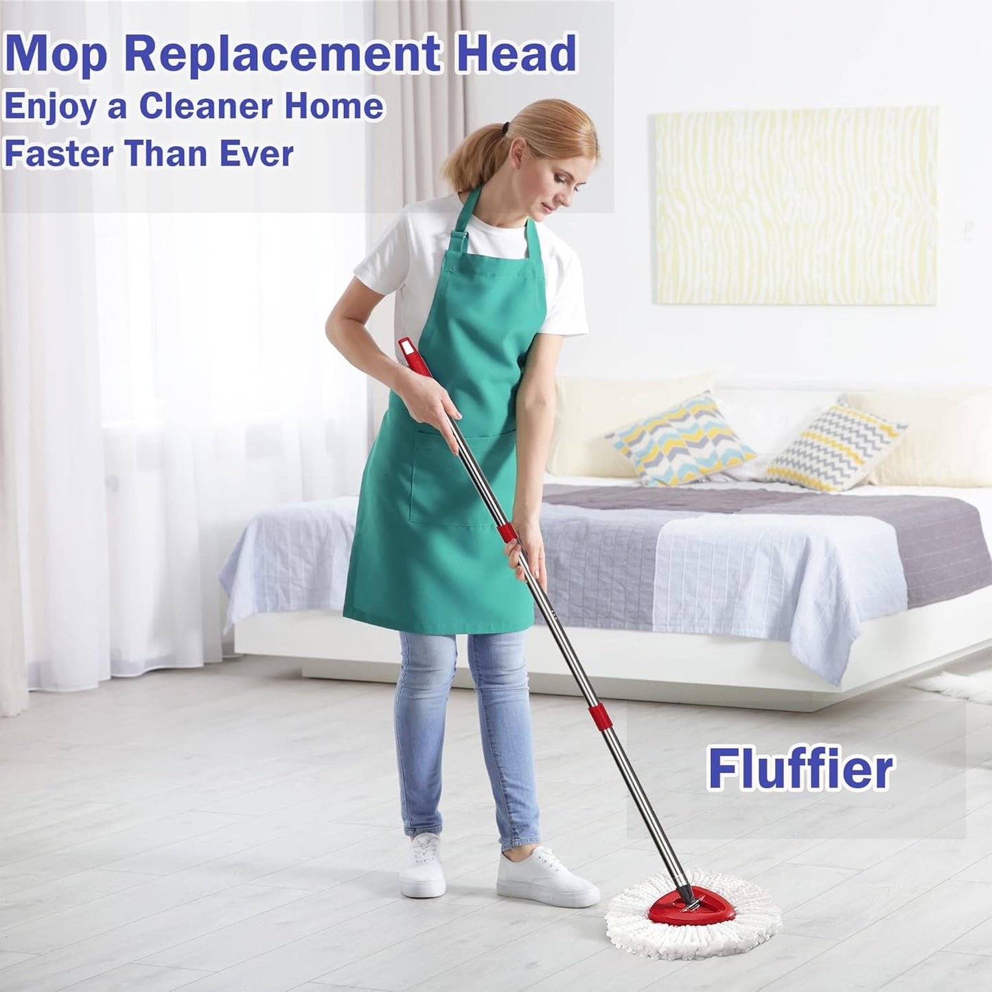 Ocedar Spin Mop Replacement Head - 4 Pack Microfiber Refill for Deep Cleaning | Machine Washable