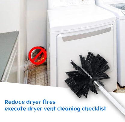 HOKLNUSE Dryer Vent Cleaner Kit - Heavy-Duty 30ft Chimney Sweep & Lint Removal Brushes | 4" & 6" Heads