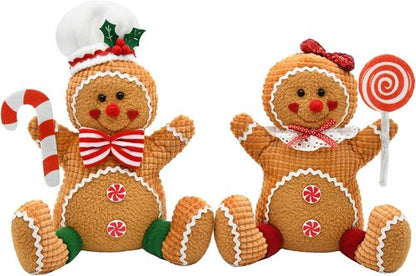 CRCZK Gingerbread Christmas Decorations - Plush Candy Cane Centerpieces for Festive Indoor Decor