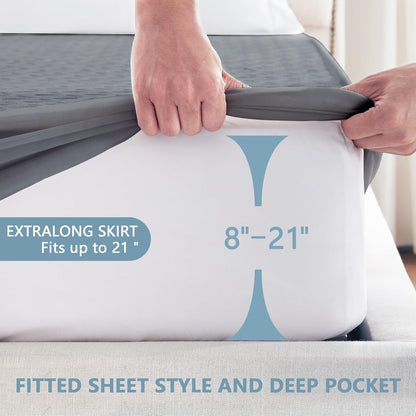 Regine Switzerland Premium Waterproof Mattress Protector - Breathable Cooling Bed Cover, California King Size, Gray