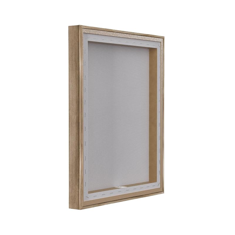Christmas Buffalo Plaid Affirmation Canvas in Floater Frame - 25 x 31 inches, Montalcino Elm + Floater Frame
