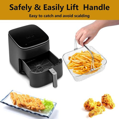 COSORI Square Air Fryer Basket - 304 Stainless Steel Mesh Replacement for 5.8QT & 6QT Models