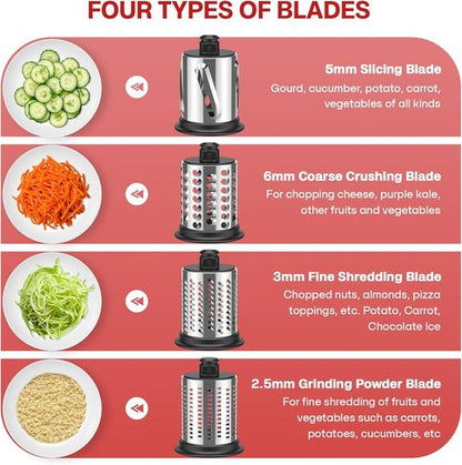 KitchenAid Stainless Steel Slicer Shredder Attachment - Versatile Cheese Grater & Salad Maker with 4 Blades