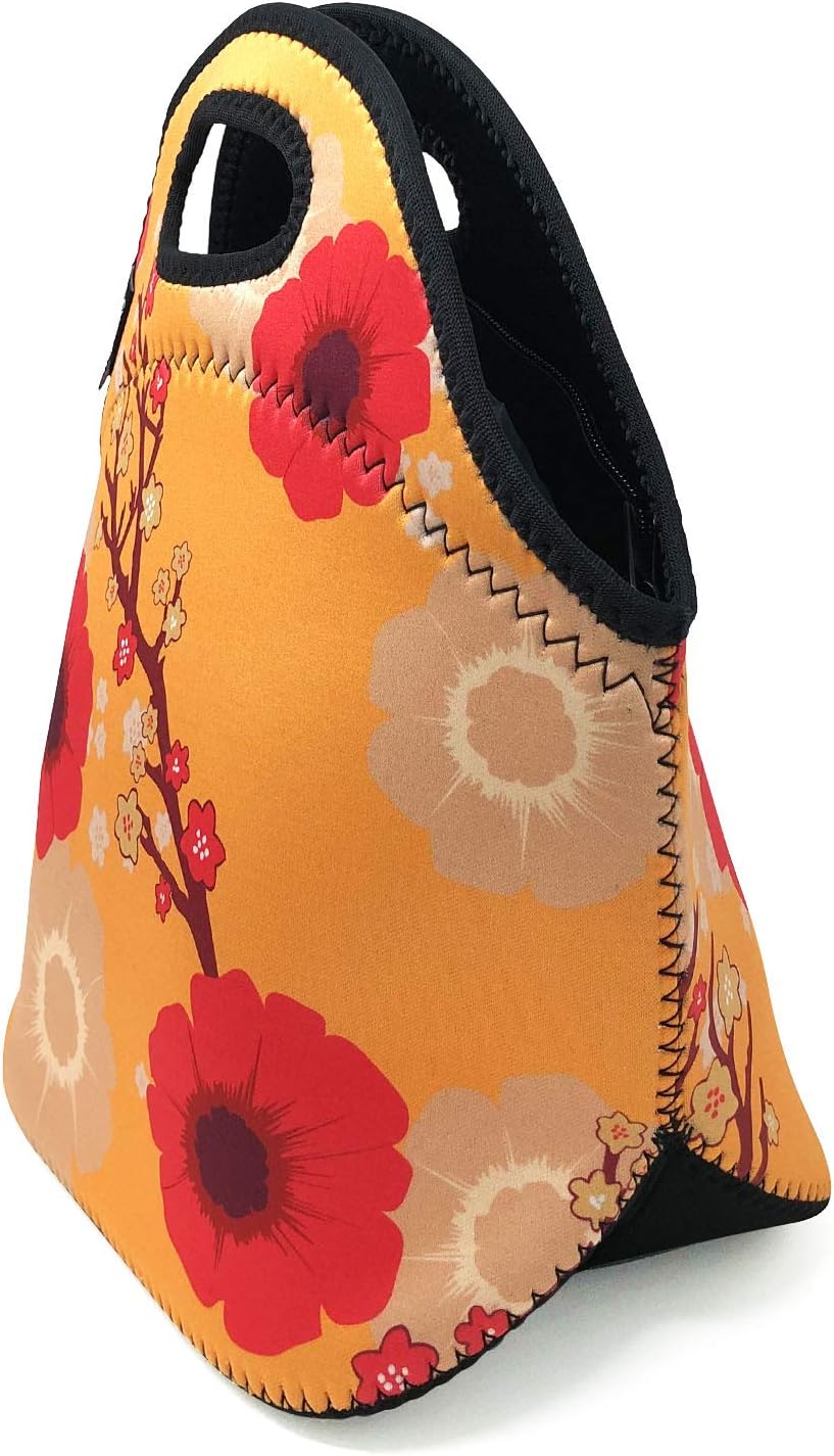 Allydrew Insulated Neoprene Lunch Bag - Stylish Zipper Tote for Fresh Food | Blossoms Light Design