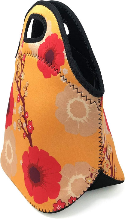 Allydrew Insulated Neoprene Lunch Bag - Stylish Zipper Tote for Fresh Food | Blossoms Light Design