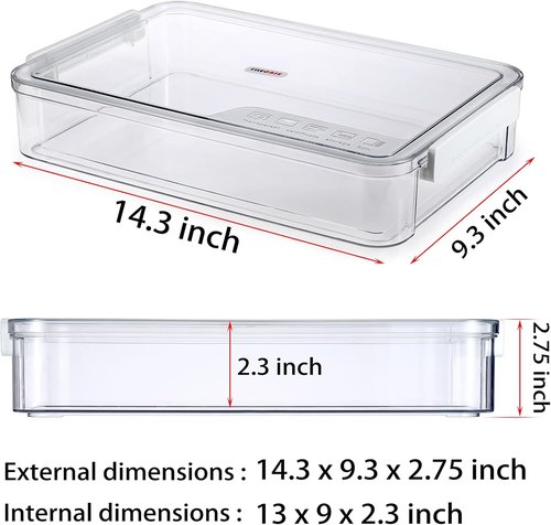 BTSKY Plastic Storage Containers - 2 Pack with Lids for A4 Files & Art Supplies | Stackable, Portable, White