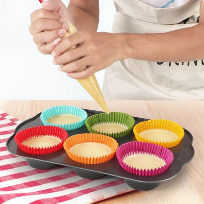 Caperci Jumbo Cupcake Liners - Extra Large 300-Count | Odorless, Food-Grade Grease-Proof Paper