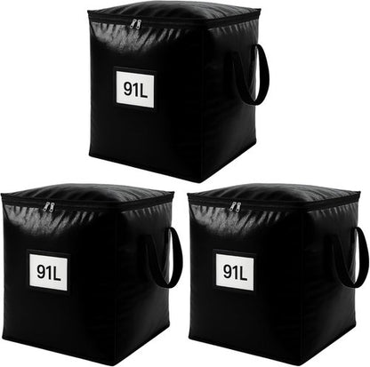 Heavy Duty Moving Bags by 3 Pack | Extra Large 91L Waterproof Storage Totes with Reinforced Handles