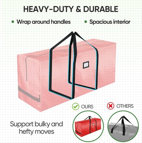 BALEINE Christmas Tree Storage Bag - Heavy Duty 9 ft Extra Large with Reinforced Handles & Dual Zippers | Grey, 2PK Combo