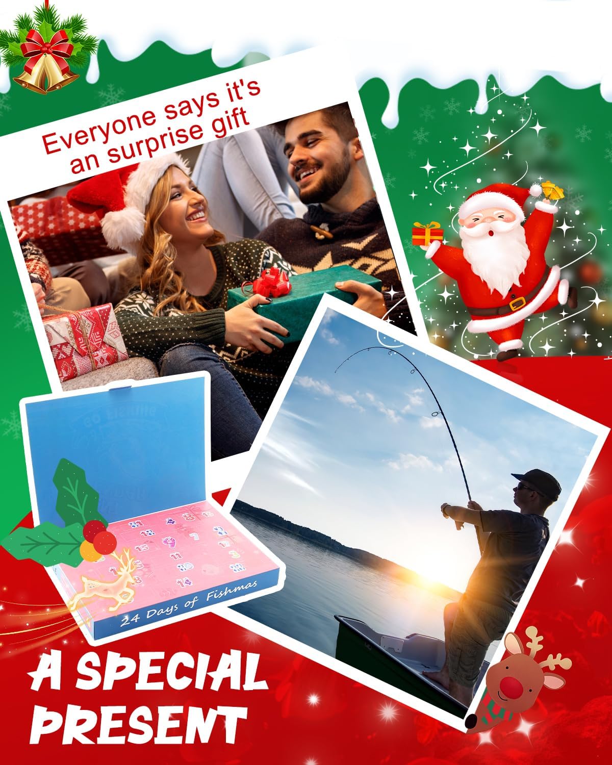 UCEC Fishing Advent Calendar 2025 - 24 Days of Fishing Gifts for Men & Teens | Countdown to Christmas