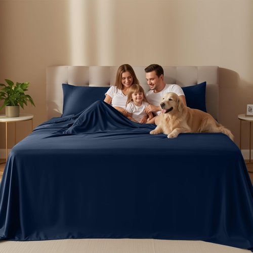 Utopia Bedding Twin XL Sheet Set – 3 Piece Bed Sheets for Twin XL Size Bed, Soft and Breathable Microfiber, Includes 1 Fitted Sheet, 1 Flat Sheet and 1 Pillowcase – Oeko Tex (Navy Blue)