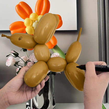 Skiennix 260 Latex Twisting Balloons - 100Pcs Brown Long Balloons for Animal Modeling & Party Decor
