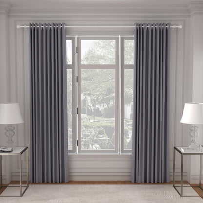 SMODBRODRE Curtain Rods for Window 32 and 48, White 5/8 inch Splicing Single Window Curtain Rod Set with Brackets