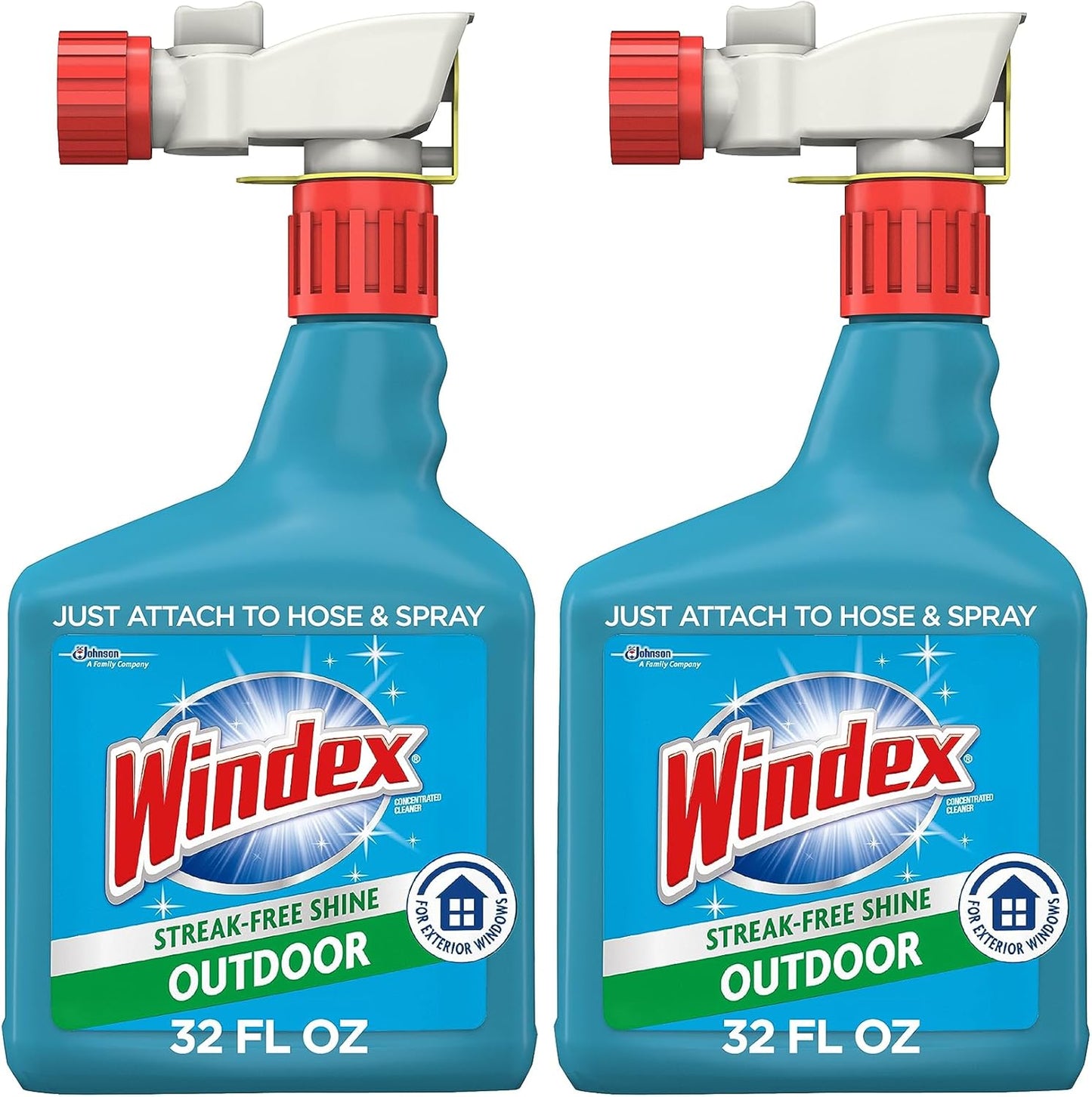 Windex Outdoor Window Cleaner - Ammonia-Free Concentrated Formula for Deep Clean | 32 Fl Oz (Pack of 2)