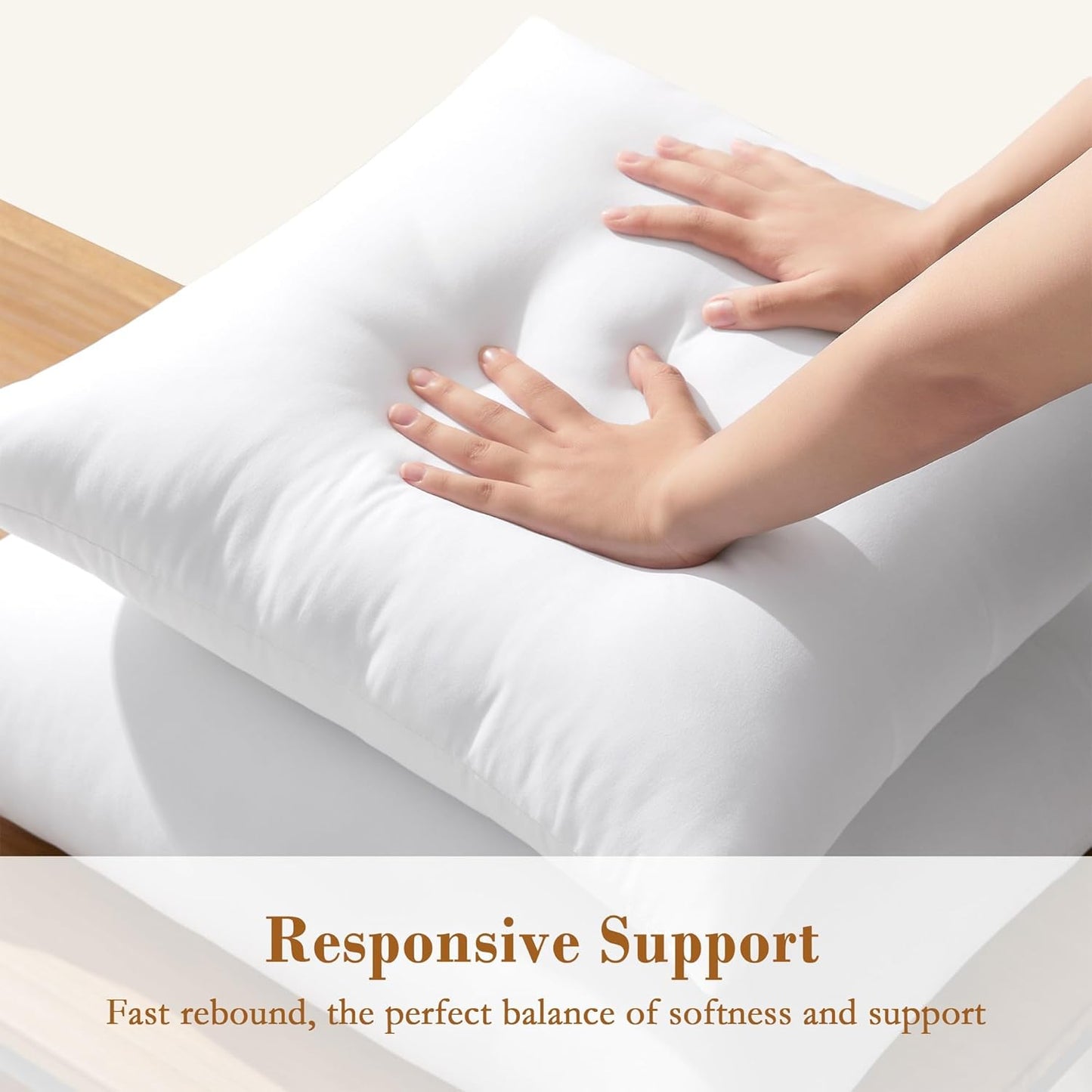 Puredown® Pillow Inserts - Fluffy Plush Down Alternative Square Sham Stuffers | Set of 2, 18x18 Inches