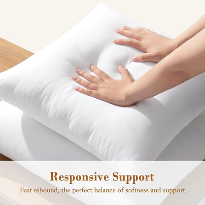 Puredown® Pillow Inserts - Fluffy Plush Down Alternative Square Sham Stuffers | Set of 2, 18x18 Inches