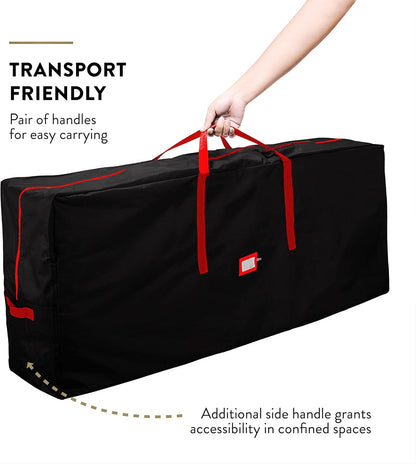 ZOBER Christmas Tree Storage Bag - 600D Oxford Fabric, Waterproof & Tear-Proof - Fits 7.5 Ft Trees - Black