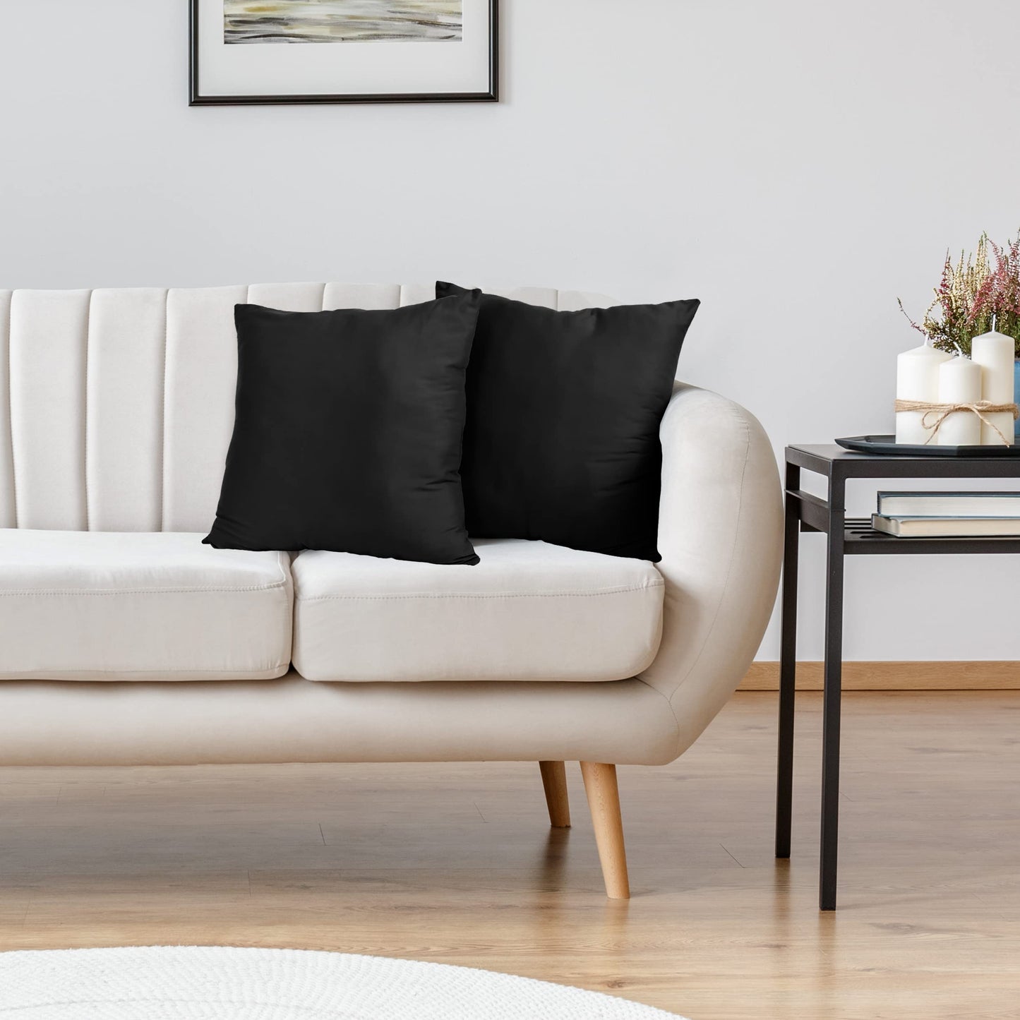 Utopia Bedding 20x20 Pillow Inserts, Set of 2, Black – Indoor Decorative Throw Pillows for Bed, Sofa & Couch – Soft, Supportive & Fluffy Cushion Inserts