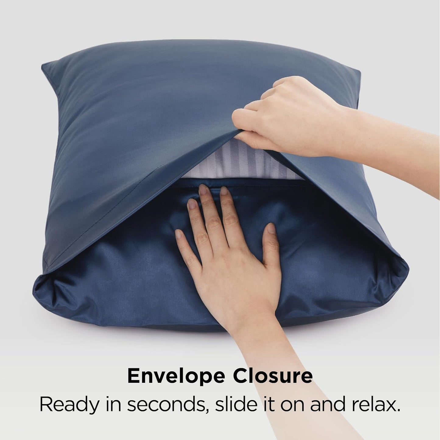 Bedsure Satin Pillowcase - Luxurious Silk-Like Comfort | Standard Size 20x26 Inches, Blue - Perfect Gift for All
