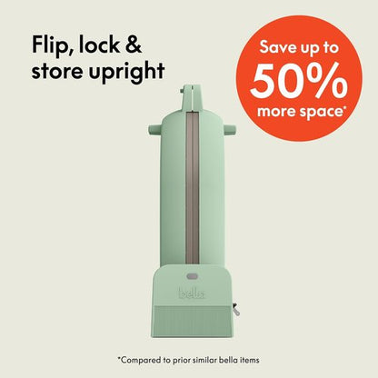 Bella Flip-N-Store Waffle Maker - EverGood™ Ceramic Nonstick Coating, 1000 Watt, Seaglass, Compact Design