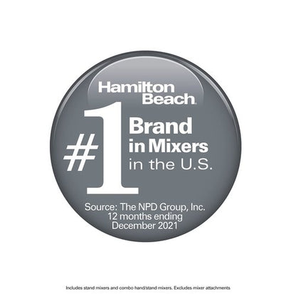 Hamilton Beach Classic Stand and Hand Mixer, 4 Quarts, 6 Speeds with QuickBurst, Bowl Rest, 290 Watts Peak Power, Blue (64658)