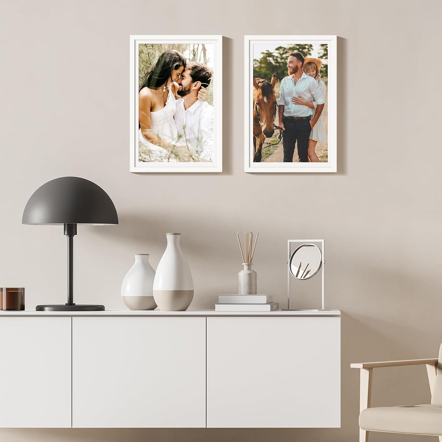 Upsimples 12x18 Picture Frame - Versatile Display for 11x17 with Mat or 12x18 Without - White, 1 Pack