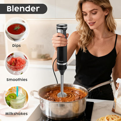 Skiennix 2-In-1 Hand Mixer & Immersion Blender - Portable Electric Handheld Mixer with Beater & Blending Cup for Smoothies, Baby Food, Baking & Soup