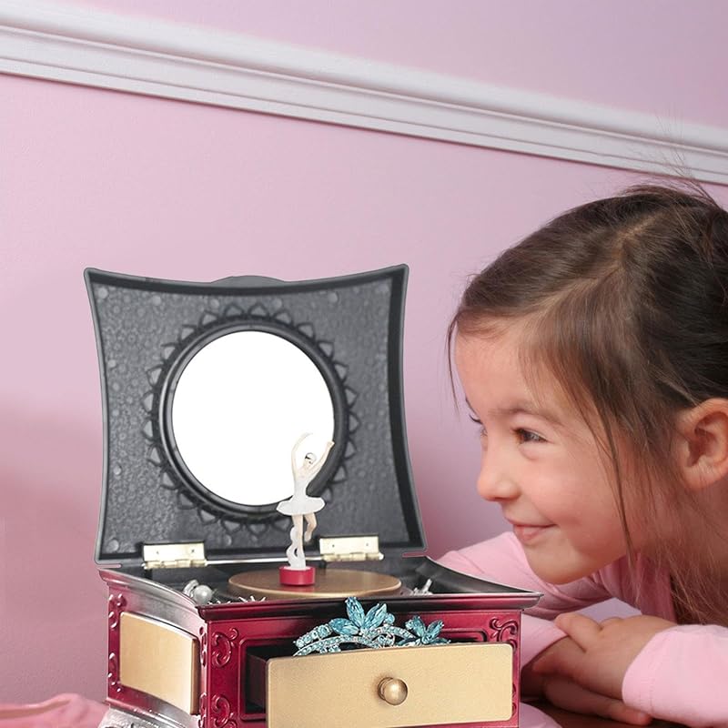 Ballerina Jewelry Box Music Box Organizer - Rotating Gift Box Decor