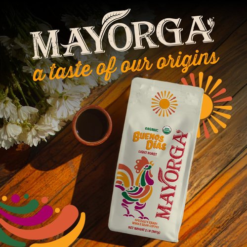 Mayorga Organic Coffee - 2lb Buenos Dias Light Roast Whole Bean | Specialty Grade 100% Arabica, Citrusy Flavor
