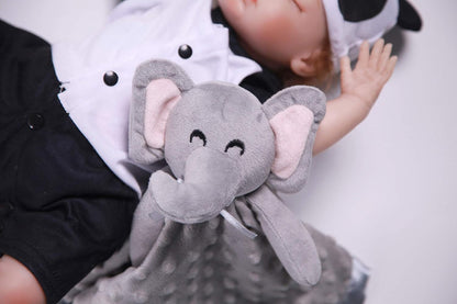 Pro Goleem Security Blanket - Elephant & Fox Design | Soft 16-Inch Comfort for Babies