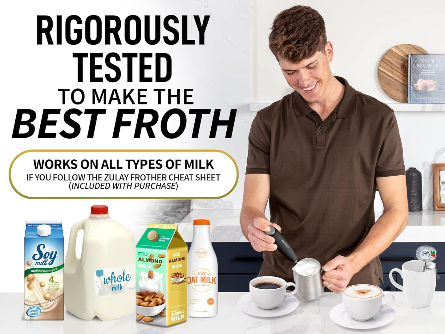 ZK Milk Frother Twister - Black Silver