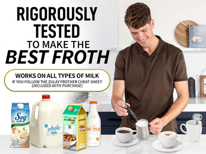 ZK Milk Frother Twister - Black Silver