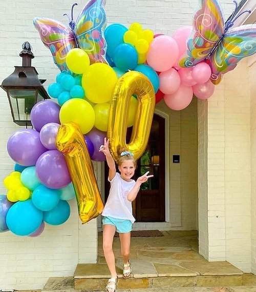 Gold 10 Number Balloons by [Brand Name] - Giant 40-Inch Birthday & Anniversary Party Decorations
