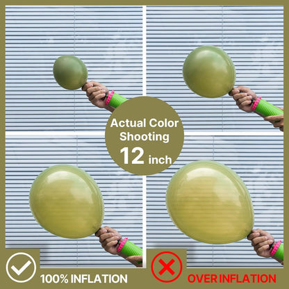 PartyWoo Sage Green Balloons - 140-Piece Latex Balloon Arch Kit for Weddings & Birthdays | Olive Boho Decor