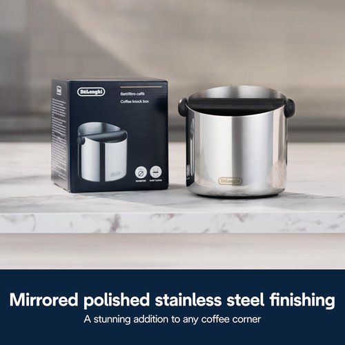De'Longhi Large Easy Clean Knock Box, Stainless Steel
