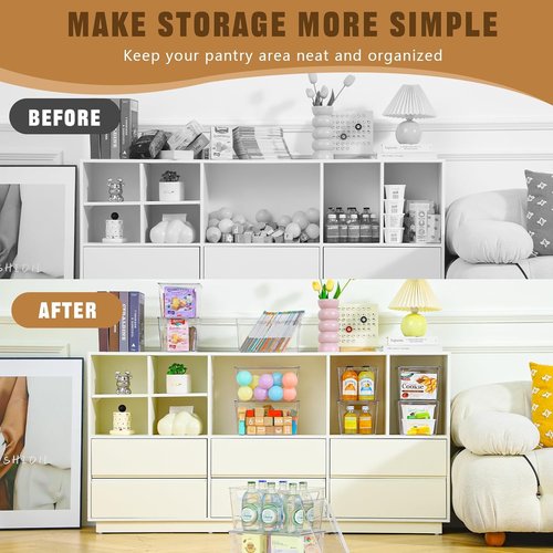 Clear Storage Bins by [Brand Name] - 6 Pack Stackable 7 Quart Containers with Lids for Home Organization