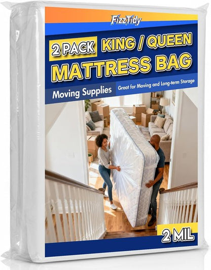 Mattress Bags for Moving & Storage by [Brand Name] - Waterproof, Tear-Resistant, 107" x 78" x 14" for King/Queen Size