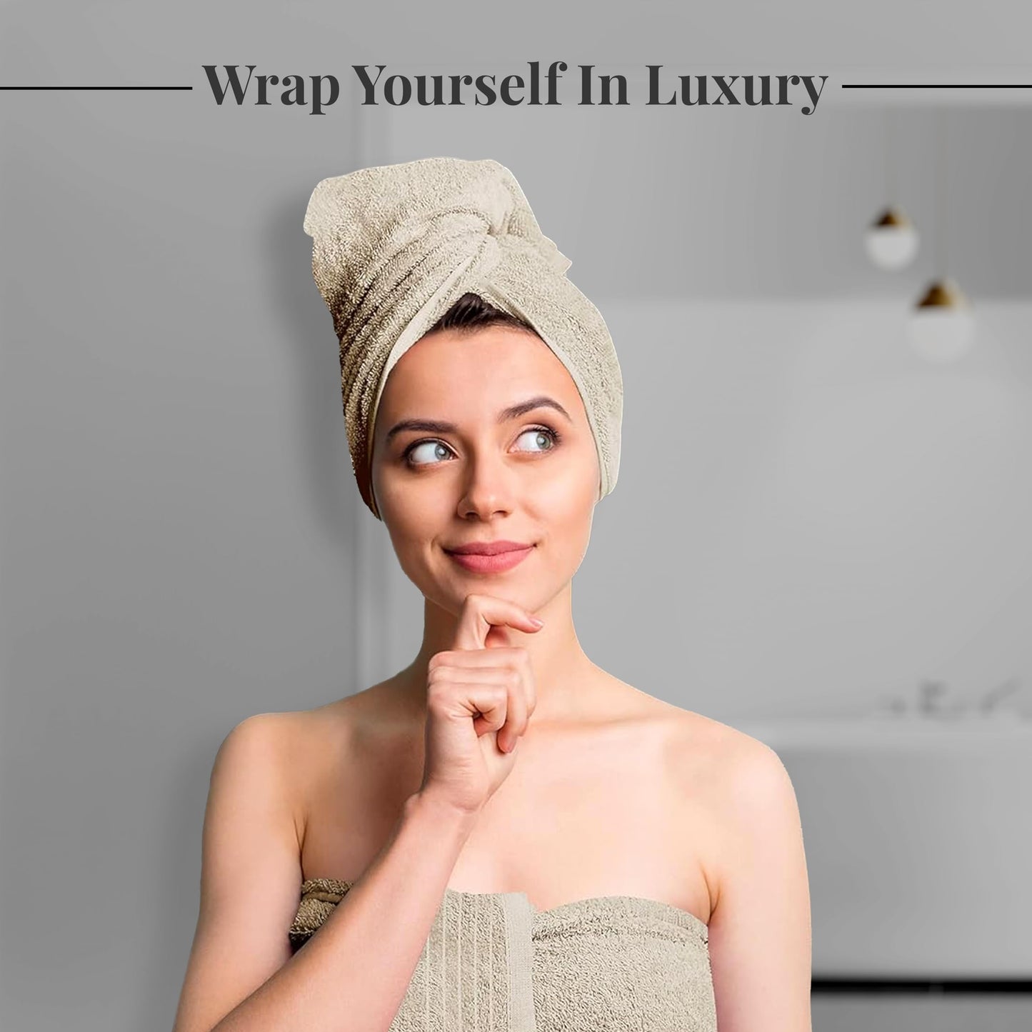 Tens Towels Pack of 4 Extra Large Bath Towels 30 x 60 Inches, 100% Cotton, Larger & Lighter Weight, Quicker to Dry, Super Soft and Absorbent, Perfect for Bathroom, Beige